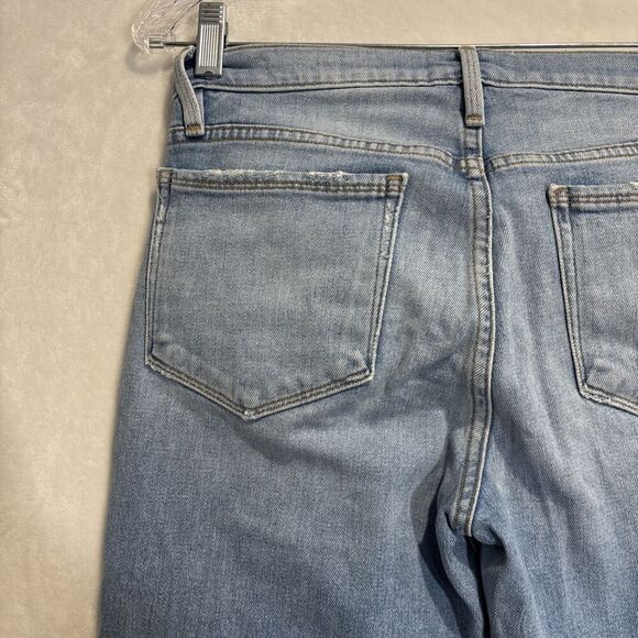 FRAME Jeans Size 27 Le Nouveau Straight Stiletto Hem Jeans Denim Distressed - Picture 13 of 16
